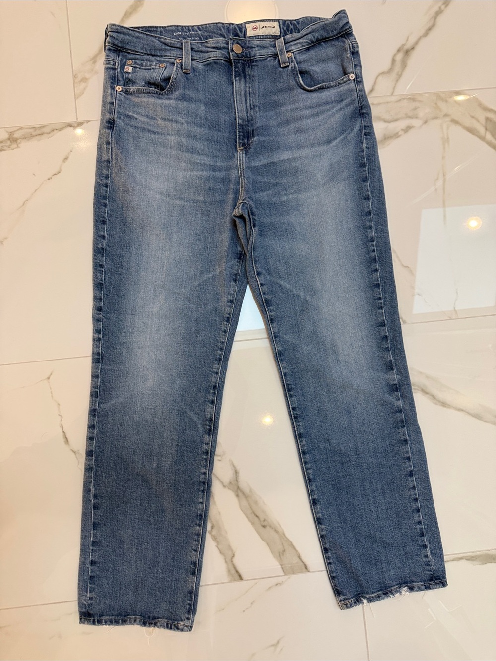 Ag Adriano Goldschmied Men's Straight Jeans in Faded Blue